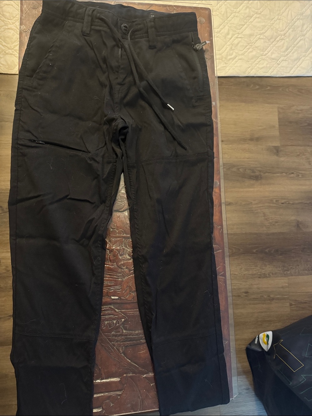 Volcom Black Cargo Drawstring Pants